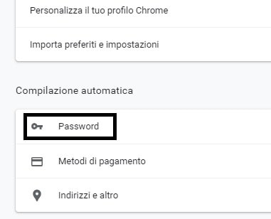 Come vedere la password salvate dei siti chrome