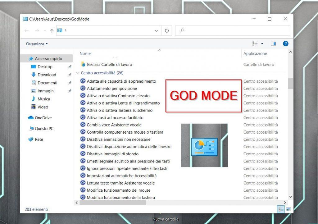 God Mode su Windows 10 e 11
