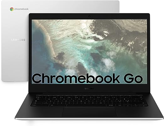 Samsung Galaxy Chromebook Go, Computer Portatile XE340XDA-KA1IT Chrome OS, Processore Intel Celeron, Display Screen 14” Full HD LED, RAM 4GB, Memoria eMMC 64GB, USB-C, Silver (Versione Italiana)