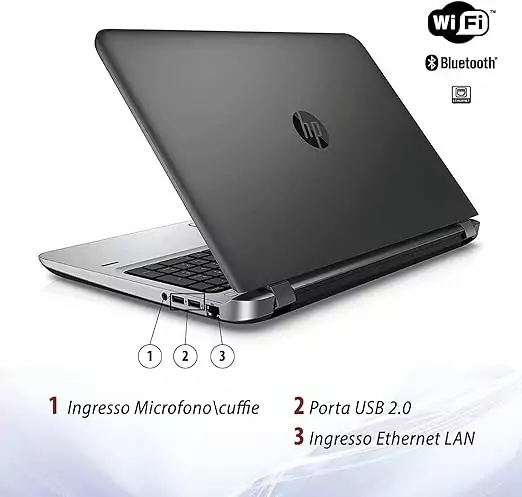 HP Probook, Pc Portatile Notebook intel core i5-6200U, Display HD da 15,6", Ram 16Gb, SSD 512 Gb, Pacchetto Office 2021, W11 Pro (Ricondizionato)