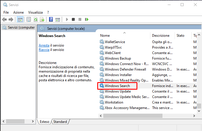 Indicizzazione Spotlight MAC Windows