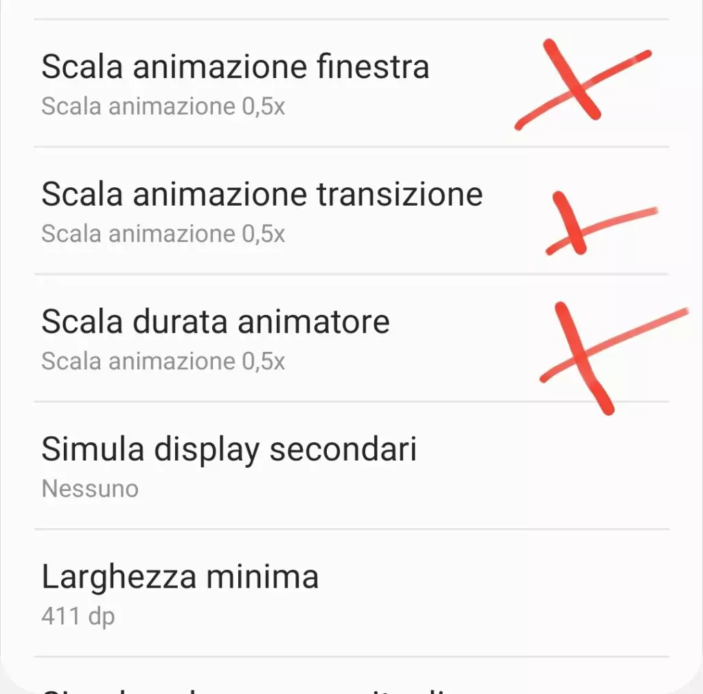 Impostazioni opzioni sviluppatore Android