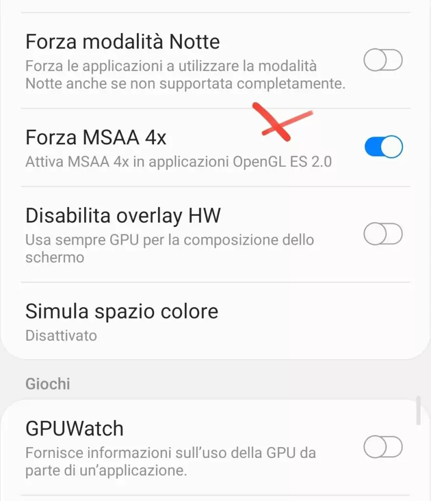 Impostazioni opzioni sviluppatore Android