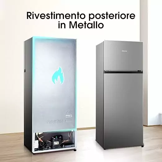 Hisense MTM55206SF Frigorifero Doppia Porta a Libera Installazione Modello 2022, 205 L, Grigio [Classe di efficienza energetica F]