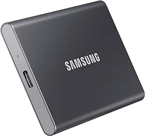 Samsung MU-PC1T0T/WW T7 - SSD Esterno Portatile da 1 TB, USB 3.2 Gen 2, 10 Gbps, Tipo-C, Grigio Titanio
