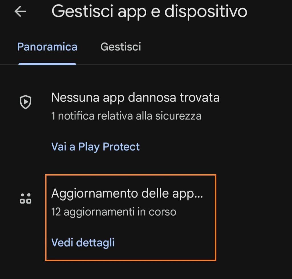 aggiornare applicazioni android