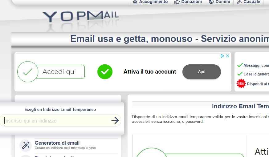 Email usa e getta