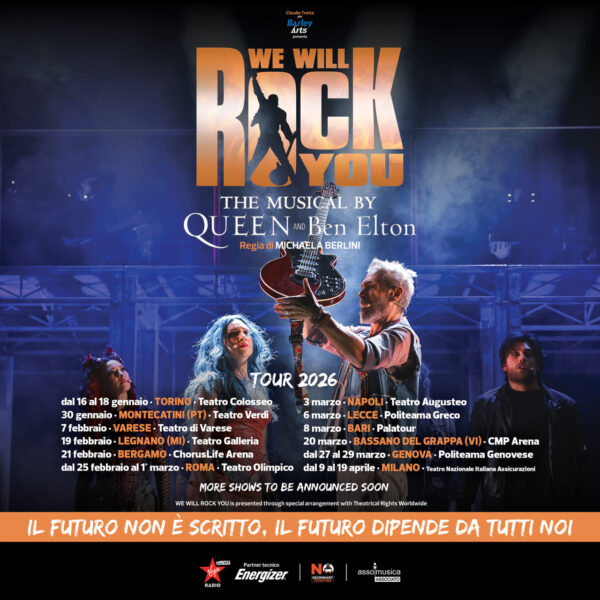 We Will Rock You di Queen & Ben Elton torna in Italia con i grandi successi della band di Freddie Mercury cantati e suonati live