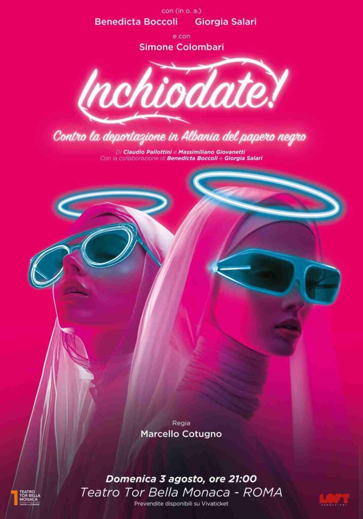 BENEDICTA BOCCOLI a teatro con INCHIODATE! BENEDICTA BOCCOLI GIORGIA SALARI e SIMONE COLOMBARI