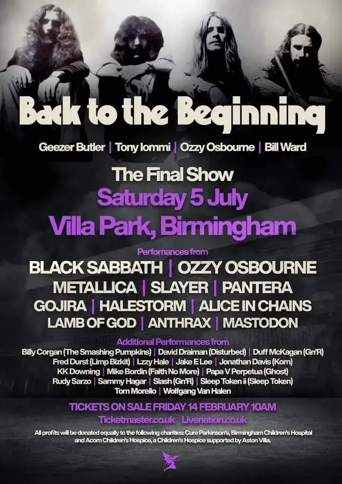esibizione degli Slayer a Villa Park addio ai Black Sabbath