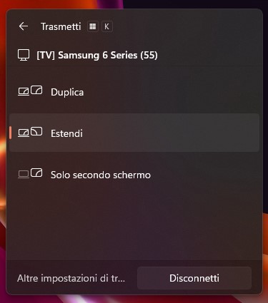 Trasmettere schermo Computer sulla TV