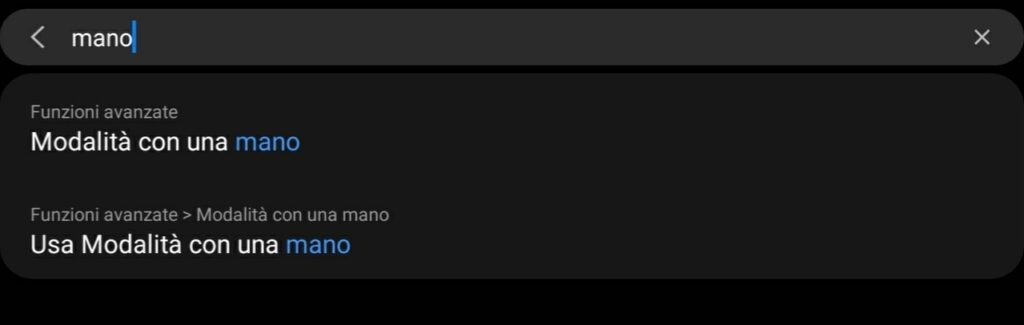 Modalità con una mano