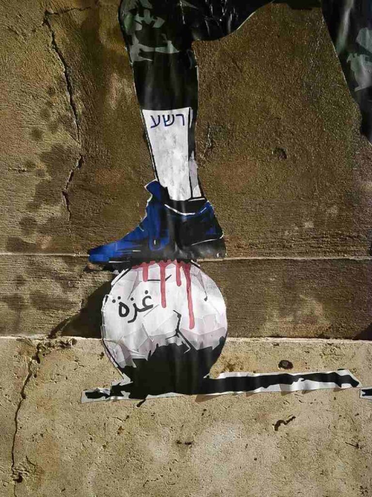 THE BLOODY MATCH LAIKA murales PARTITA ITALIA ISRAELE