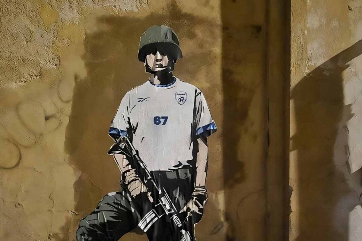 THE BLOODY MATCH LAIKA murales PARTITA ITALIA ISRAELE