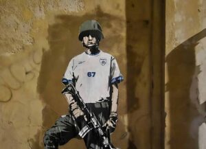 THE BLOODY MATCH LAIKA murales PARTITA ITALIA ISRAELE