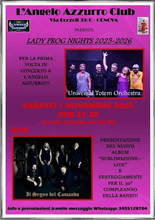 Lady Prog Nights 2025-2026 concerto evento