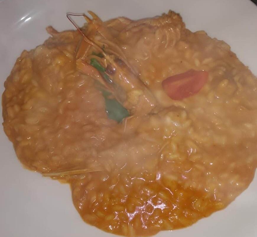 Menù di Natale risotto crema di scampi