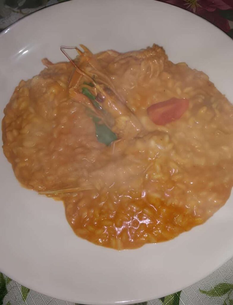 Menù di Natale risotto crema di scampi