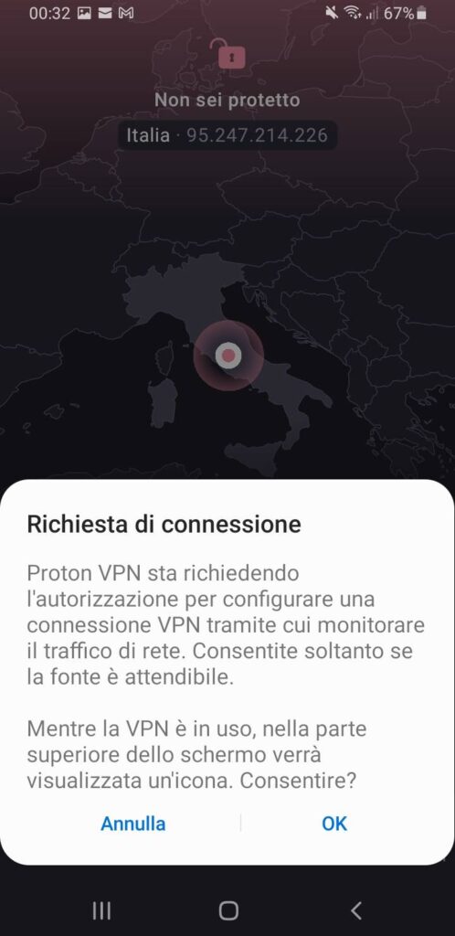 Richiesta connessione