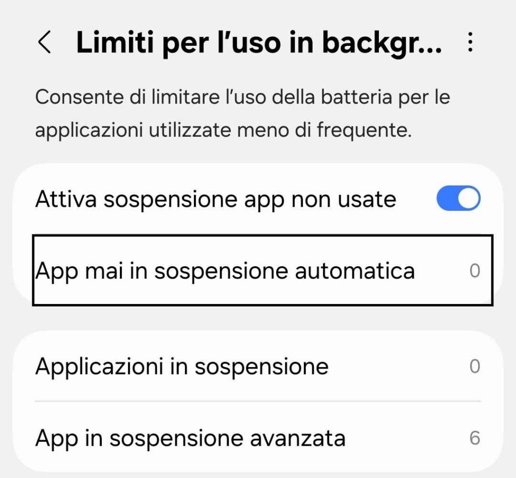 impostare un’app in background su Android