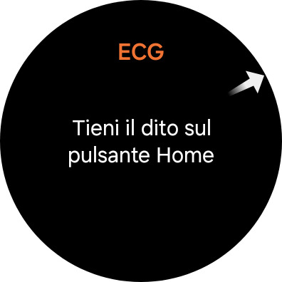 Contatto del dito sul pulsante Home per tutta la durata della misurazione