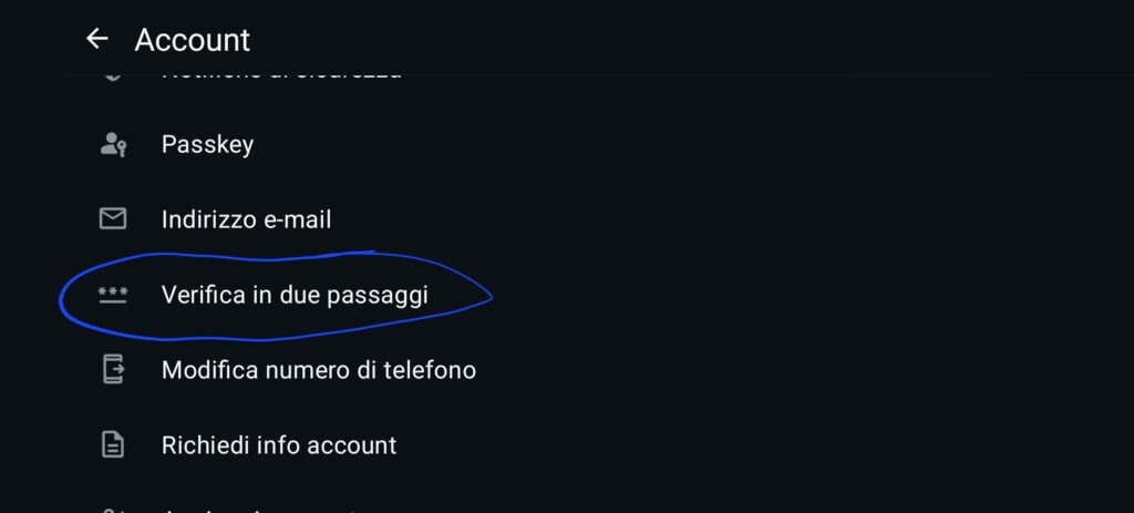 verifica in due passaggi WhatsApp