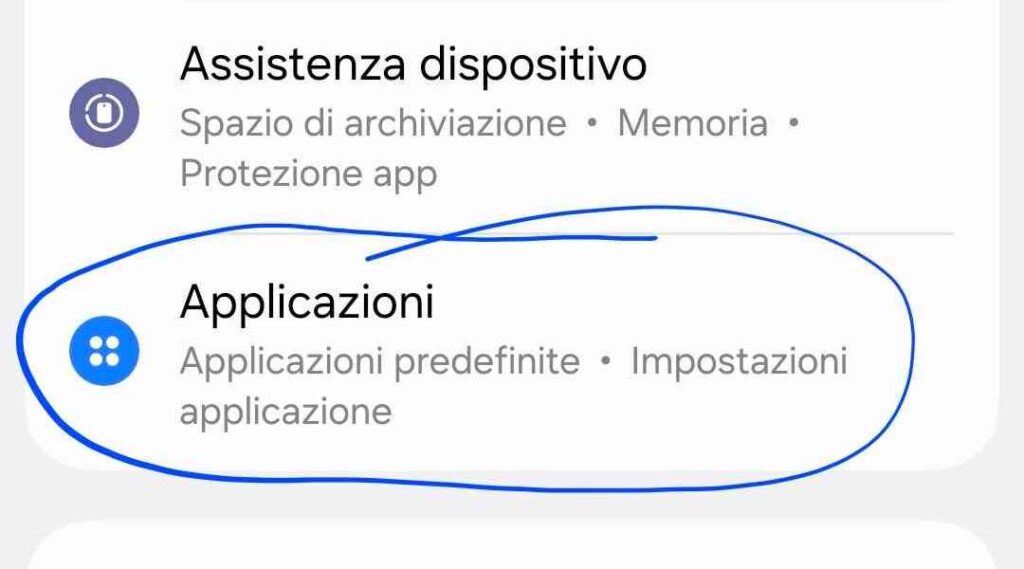 applicazioni impostazioni samsung