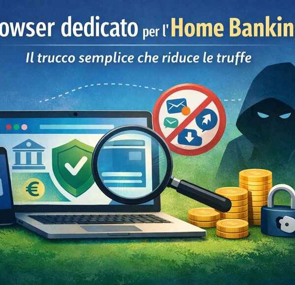 Browser dedicato per l’home banking: il trucco semplice che riduce le truffe