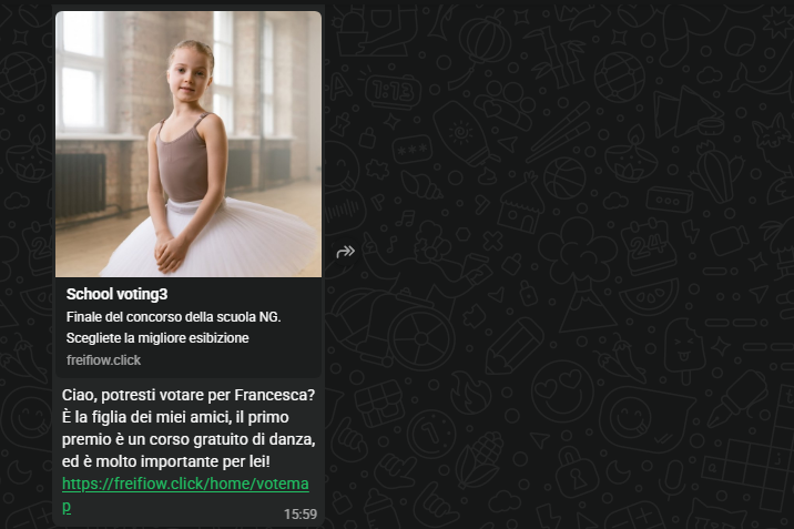 truffa della ballerina WhatsApp