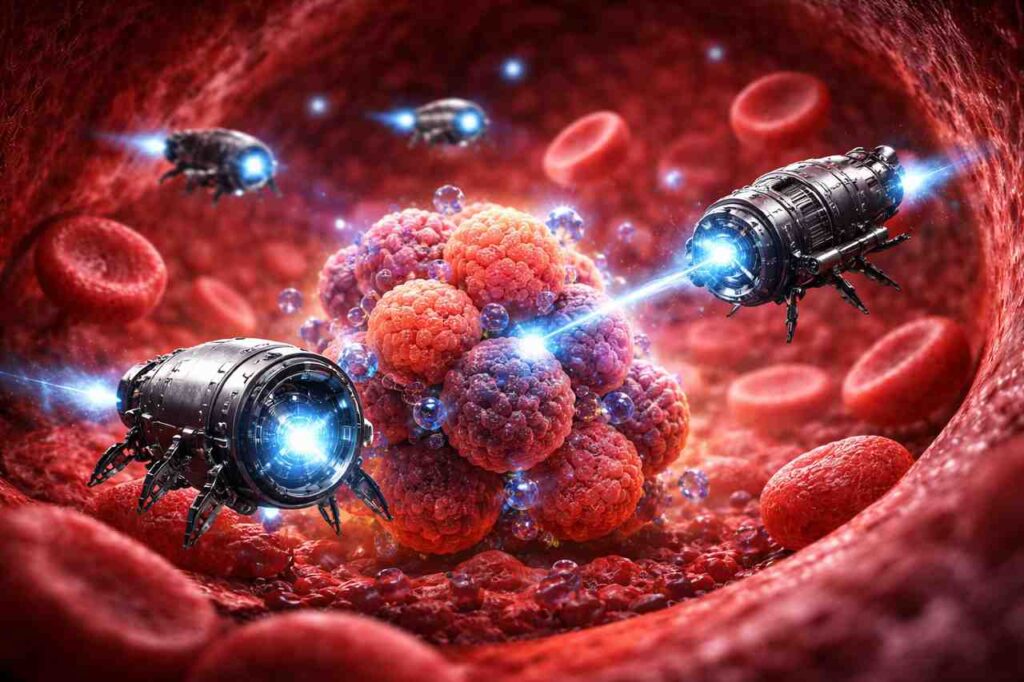 la ricerca sui nanorobot nel sangue continuerà a questo ritmo, il prossimo decennio potrebbe segnare un cambiamento concreto nella medicina, anche se non immediato