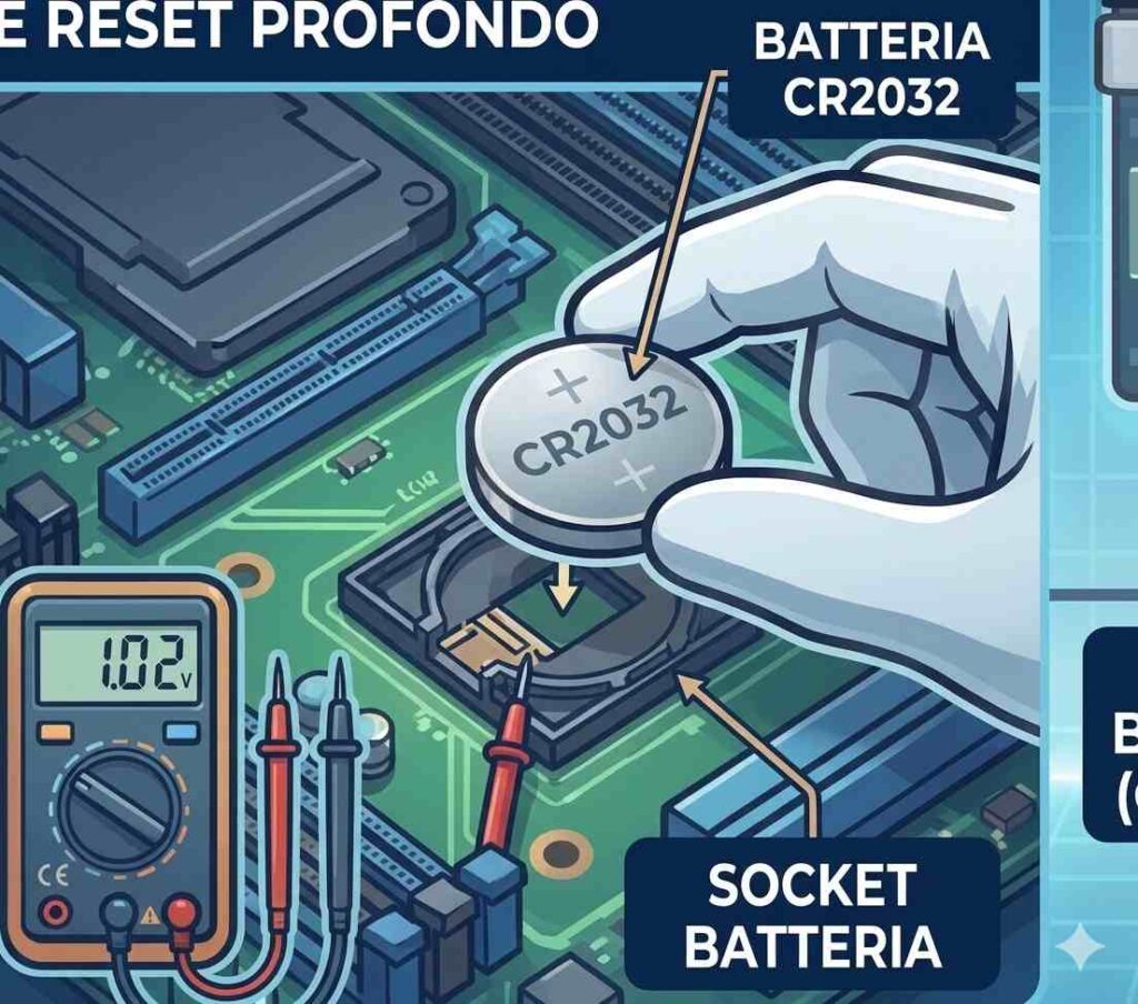 reset bios batteria tampone cr2032