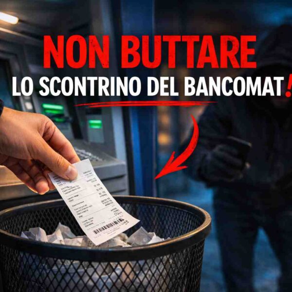 Non buttare lo scontrino del bancomat: può diventare un’arma per i truffatori