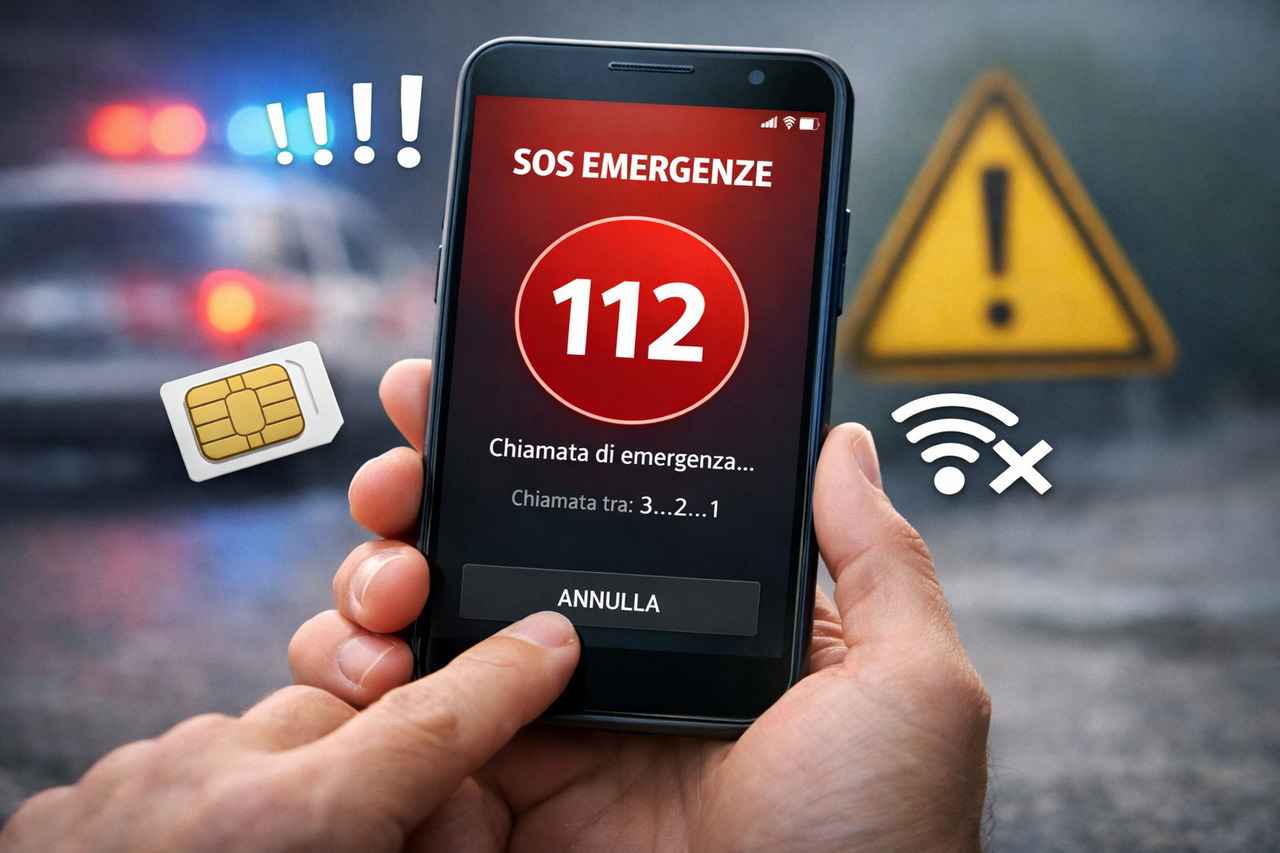 premere 5 volte tasto accensione Android chiama 112