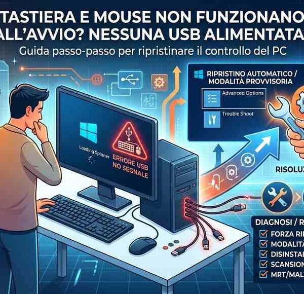 tastiera e mouse non funzionano all’avvio del pc