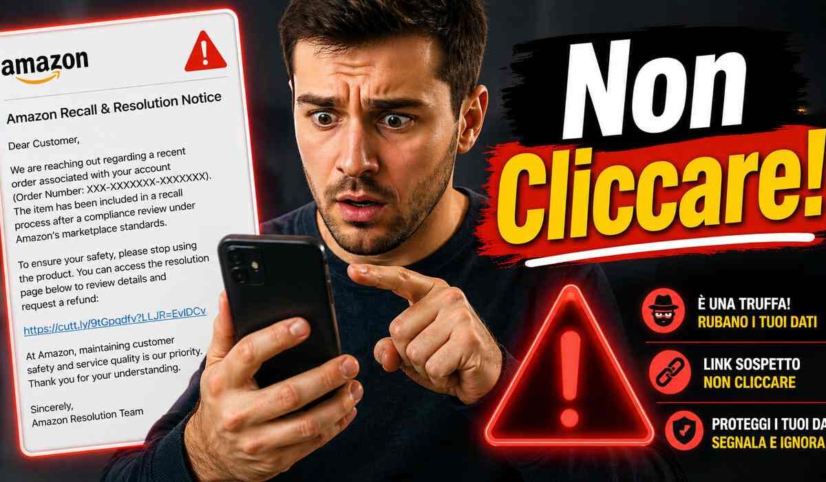 truffa sms amazon rimborso richiesto