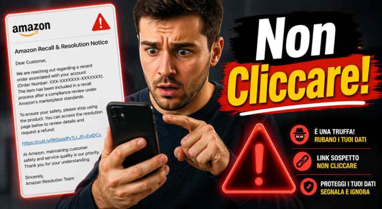 truffa sms amazon rimborso richiesto