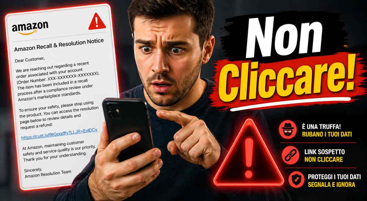 truffa sms amazon rimborso richiesto