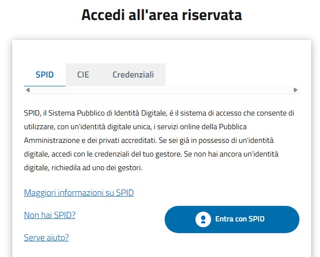Voucher per lo Sport accedi con spid