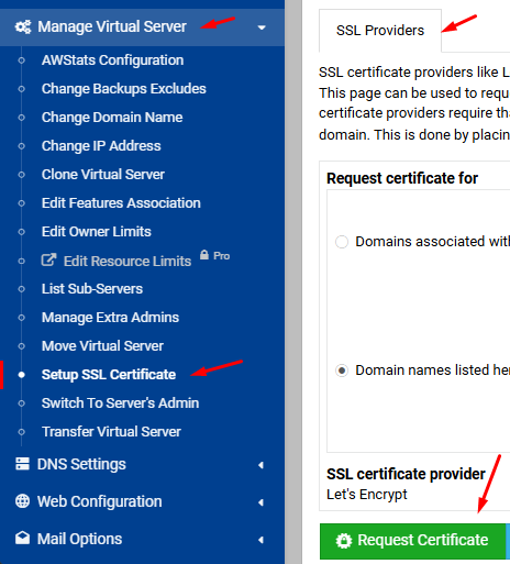 Installare Virtualmin su Ubuntu Configurare WordPress Certificato SSL