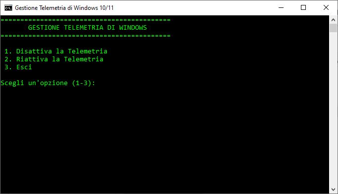 Come disattivare Telemetria Windows
