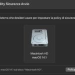 Come modificare le impostazioni di sicurezza del disco di avvio del Mac con chip Apple