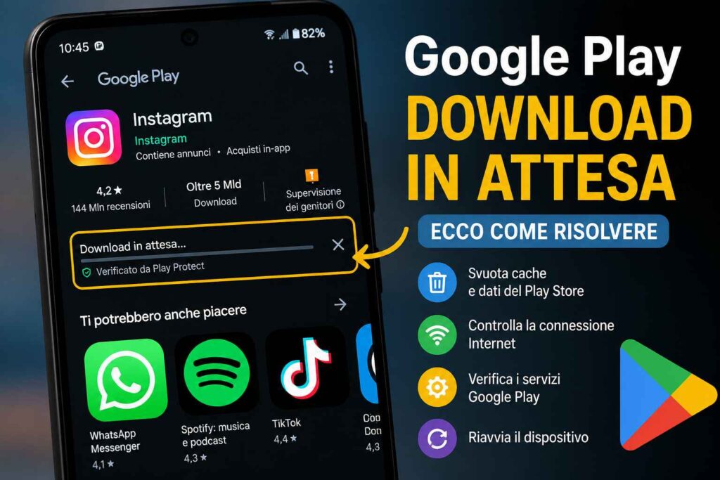 Google Play Store download in attesa