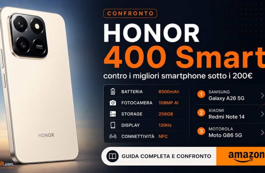 HONOR 400 Smart smartphone economico sotto i 200 euro con batteria 6500mAh