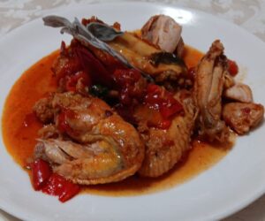Pollo ruspante con peperoni alla romana
