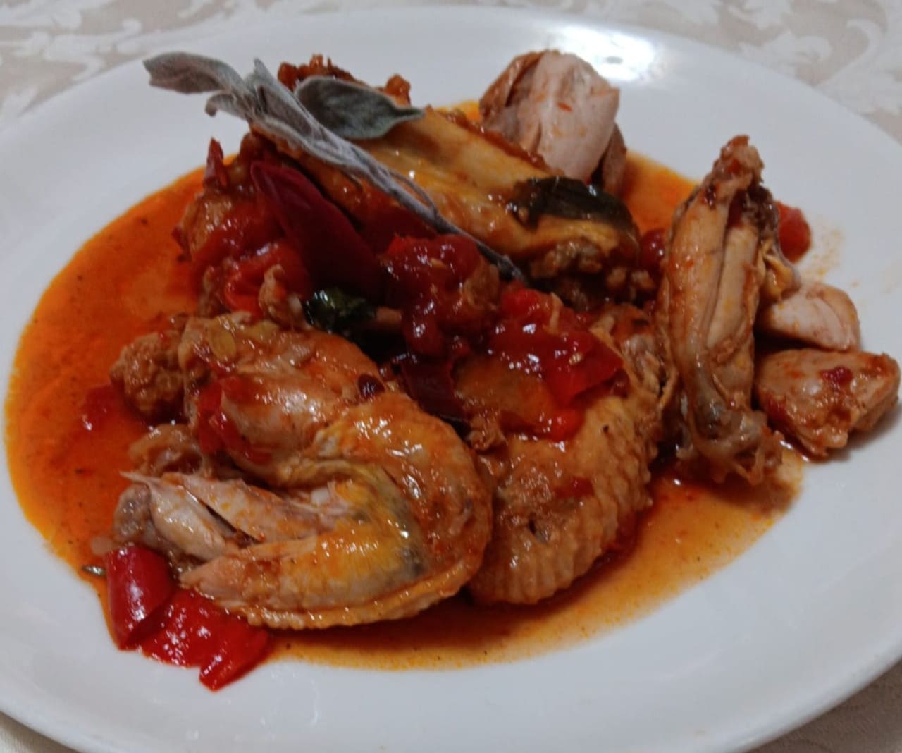 Pollo ruspante con peperoni alla romana