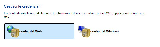 Credenziali Web
Credenziali Windows
