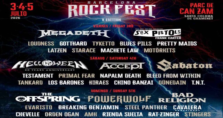 Barcelona Rock Fest 2026: la decima fiamma del rock europeo il 3,4 e 5 Luglio