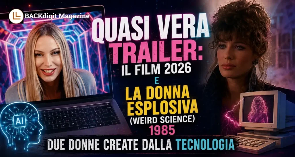 Quasi Vera trailer: film 2026 e La donna esplosiva,(Weird Science)1985, due donne create dalla tecnologia
