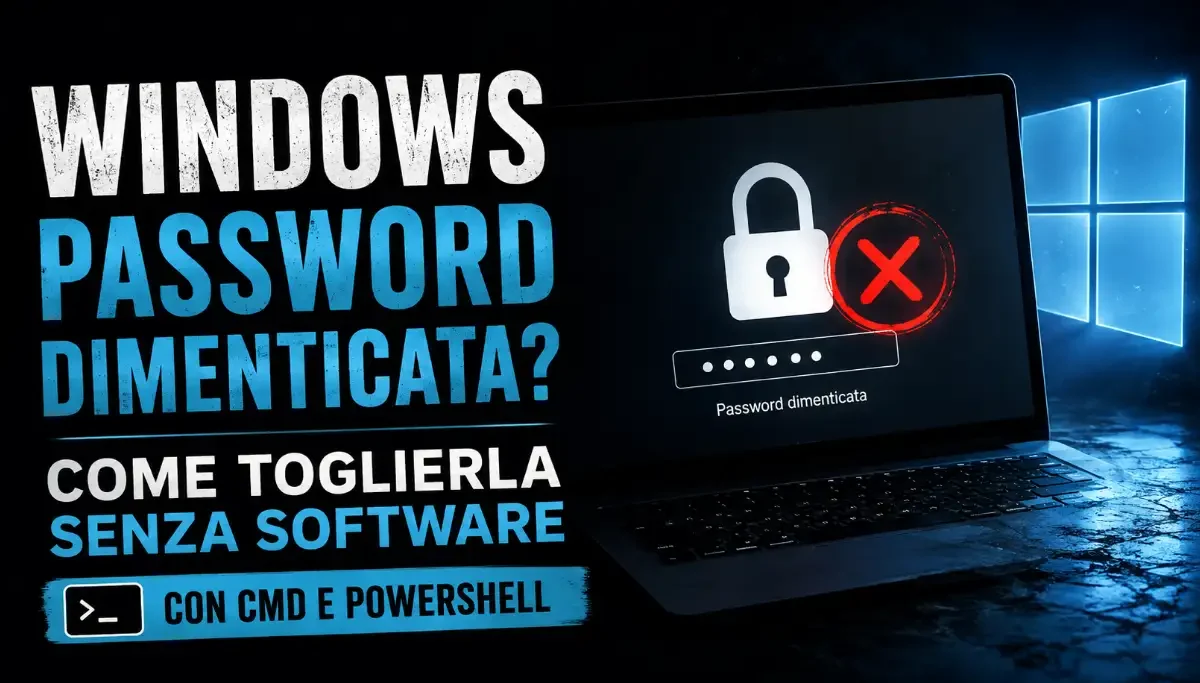 Windows password dimenticata come toglierla