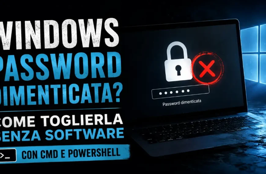 Windows password dimenticata come toglierla